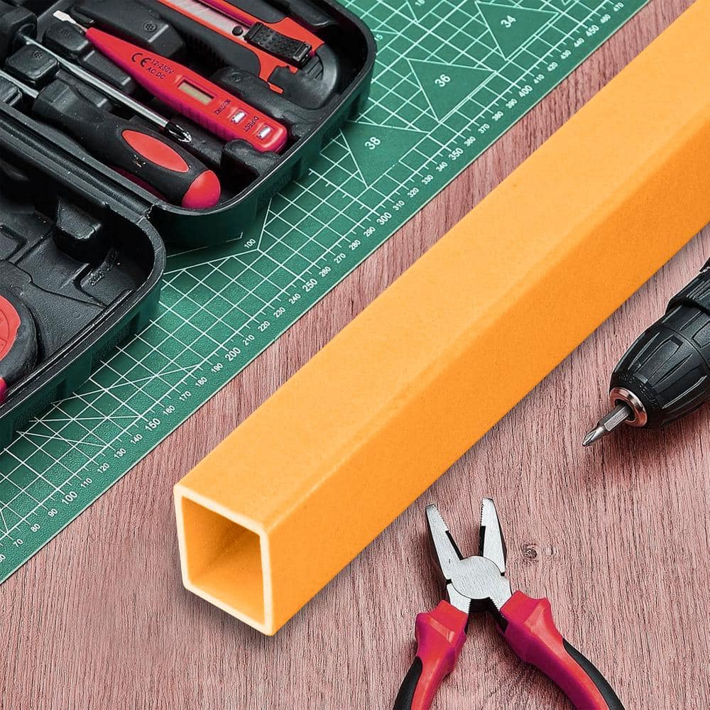 96 in. x 2 in. x 1/8 in. FRP Composite Square Fence Post���Yellow