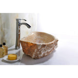 ANZZI Desert Shell Vessel Sink in Dark Honey Onyx, 19.7 x 19.7 x 5.9 in