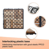 Siavonce 20-piece Interlocking Deck Tiles Checker Pattern, 12 in. x 12 in. Square Yellow Acacia Hardwood Outdoor Flooring