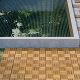 Siavonce 20-piece Interlocking Deck Tiles Checker Pattern, 12 in. x 12 in. Square Yellow Acacia Hardwood Outdoor Flooring