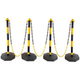 Tidoin 4-Pack Yellow 11.25 in. x 11.25 in. x 2.7 ft. Composite Fence Picket Post Cones with Fillable Base and 5 ft. Chain