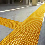 Wellco 1.5 in. x 1.5 in. x 1 in., 1 ft. x 1 ft., Fiberglass Molded Grating for Floors Outdoor Drain Cover Deck Tile, Yellow