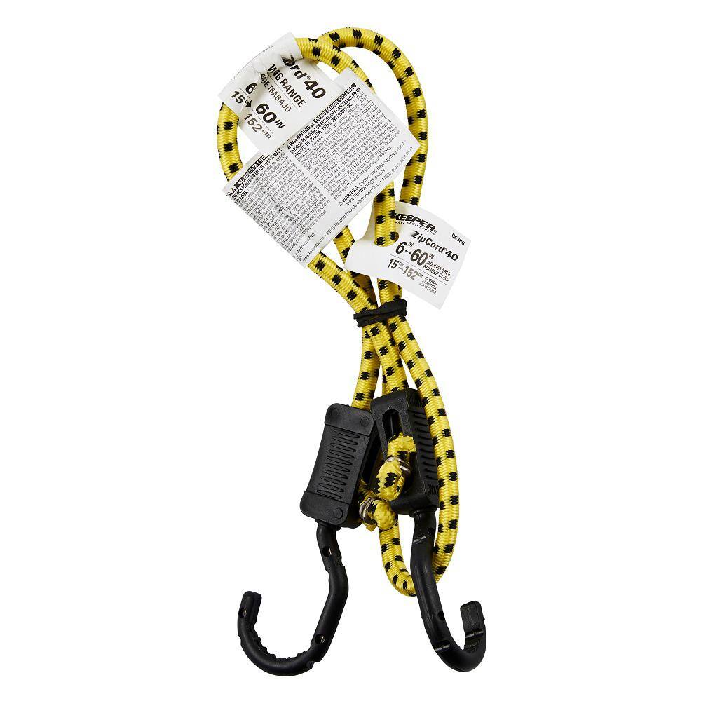 Keeper 40 in. ZipCord Adjustable Bungee Cord with Ultra Hooks