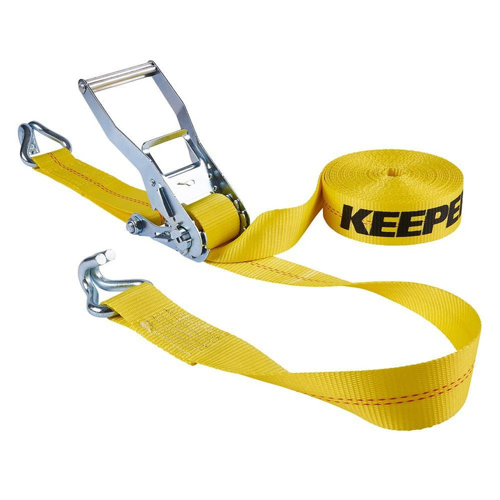 Keeper 30 ft. x 2 in. Ratchet Tie-Down with Double J-Hooks, 10,000 lbs. Break Strength / 3,333 lbs. WLL