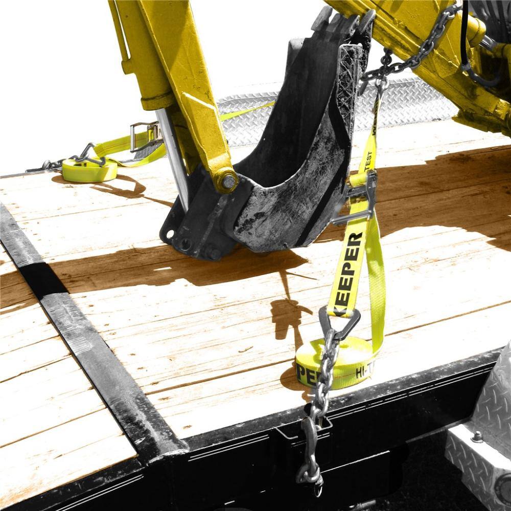 Keeper 2 in. x 27 ft. Ratchet Tie-Down with Chain Ends, 10,000 lb. Break Strength