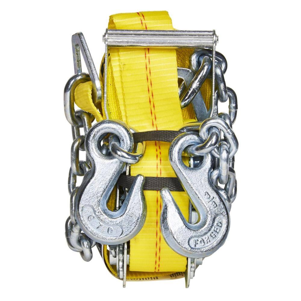 Keeper 2 in. x 27 ft. Ratchet Tie-Down with Chain Ends, 10,000 lb. Break Strength