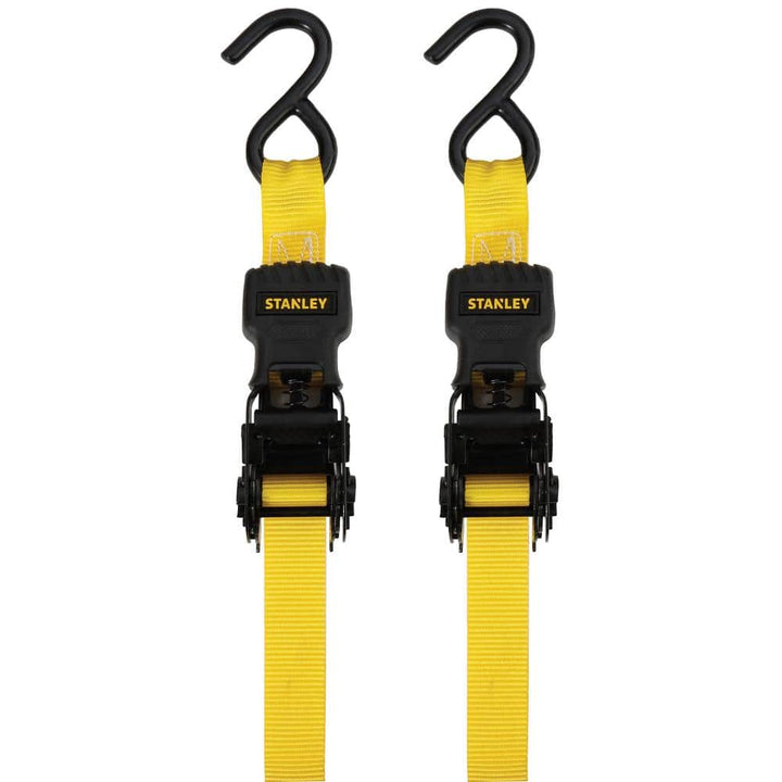 Stanley 1 in. x 12 ft. 1500 lbs Break Strength Ratchet Straps (2-Pack)