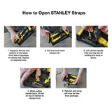 STANLEY 1 in. x 12 ft. Ratchet Straps, 1,500 lbs Break Strength (4-Pack)