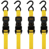 STANLEY 1 in. x 12 ft. Ratchet Straps, 1,500 lbs Break Strength (4-Pack)