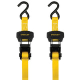 Stanley 1.25 in. x 16 ft. Ratchet Straps, 3000 lb Break Strength (2-Pack)