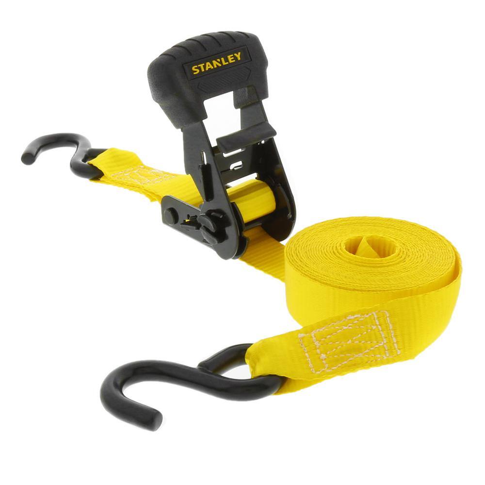 Stanley 1.25 in. x 16 ft. Ratchet Straps, 3000 lb Break Strength (2-Pack)