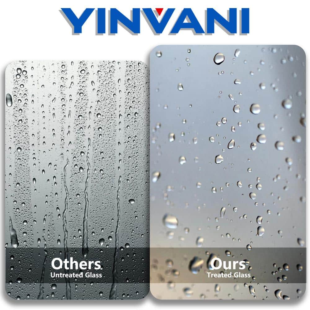 YINVANI 72 in. W x 76 in. H Double Sliding Frameless Bath Shower Door in Brushed Gold with Easy-Clean 3/8 in. Glass and Handle