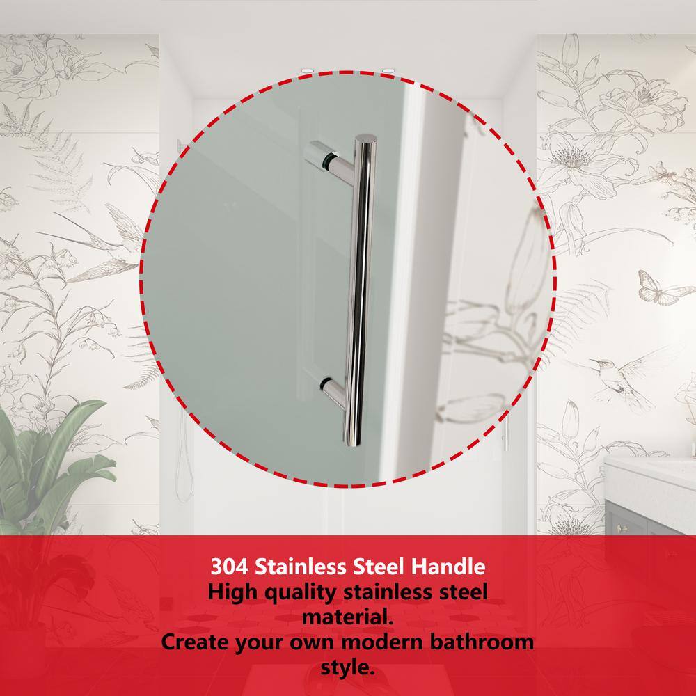 YINVANI 60 in. W x 79 in. H Single Sliding Frameless Shower Door in Chrome with Easy-Clean 3/8 in. Glass