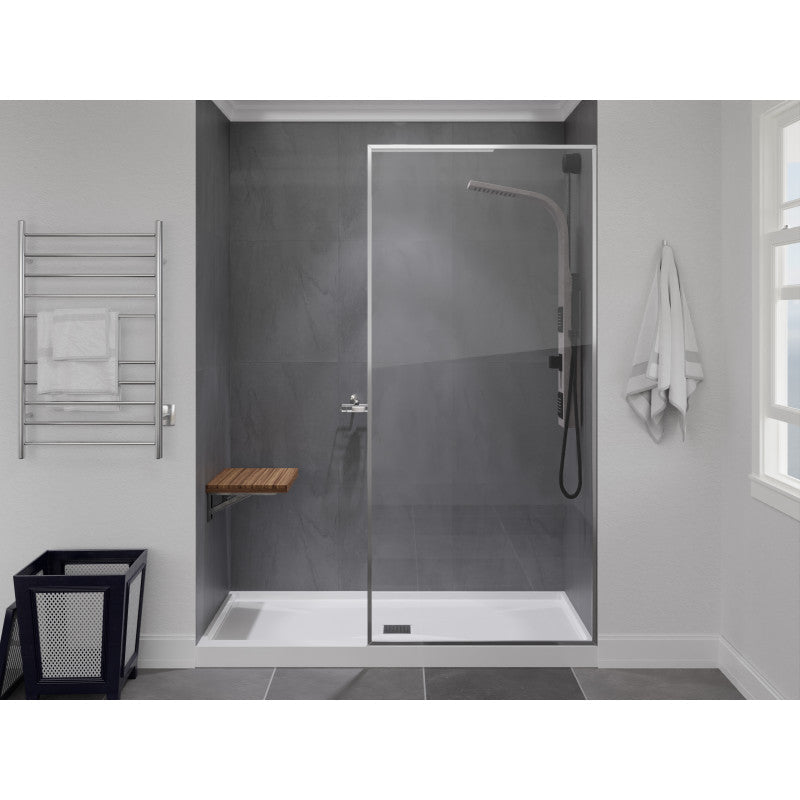 ANZZI Shoren 12.6 in. Teak Wall Mounted Shower Seat