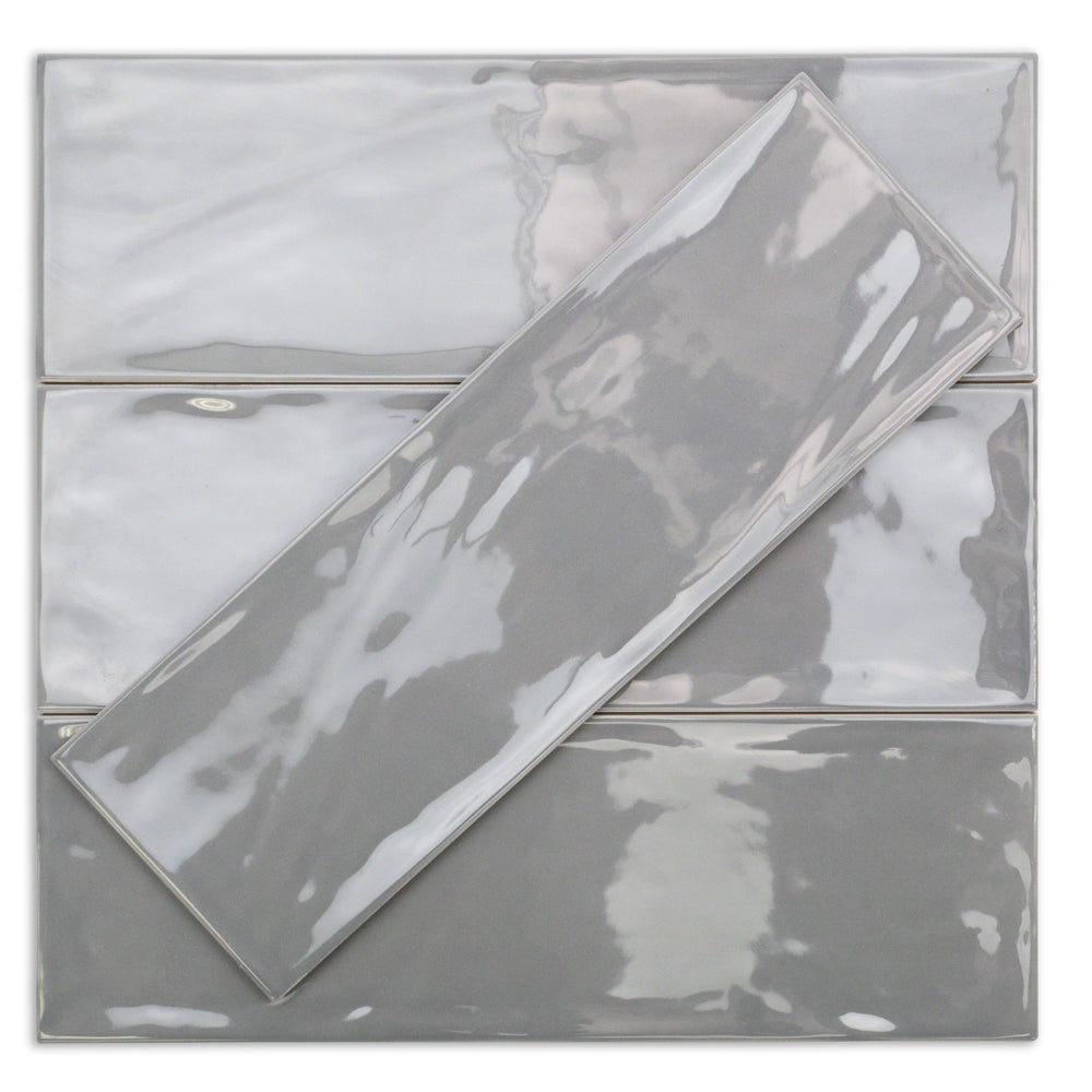 Santa Monica Gray 4x12 Polished Ceramic Subway Tile