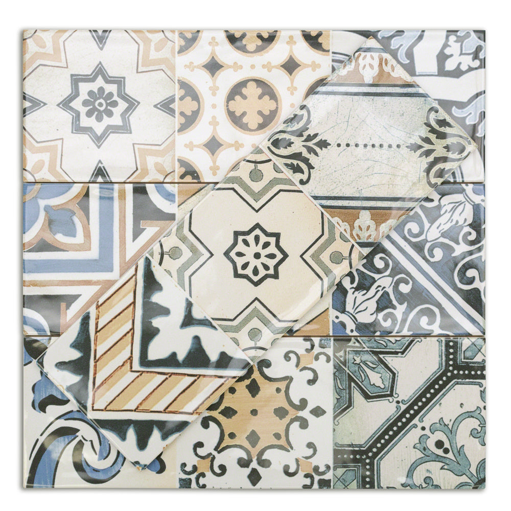 Santa Monica Warm Deco 4x12 Ceramic Wall Tile - Tilebar