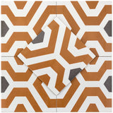 Bond Tile Soumaya Orange Encaustic 9x9 Glazed Porcelain Tile