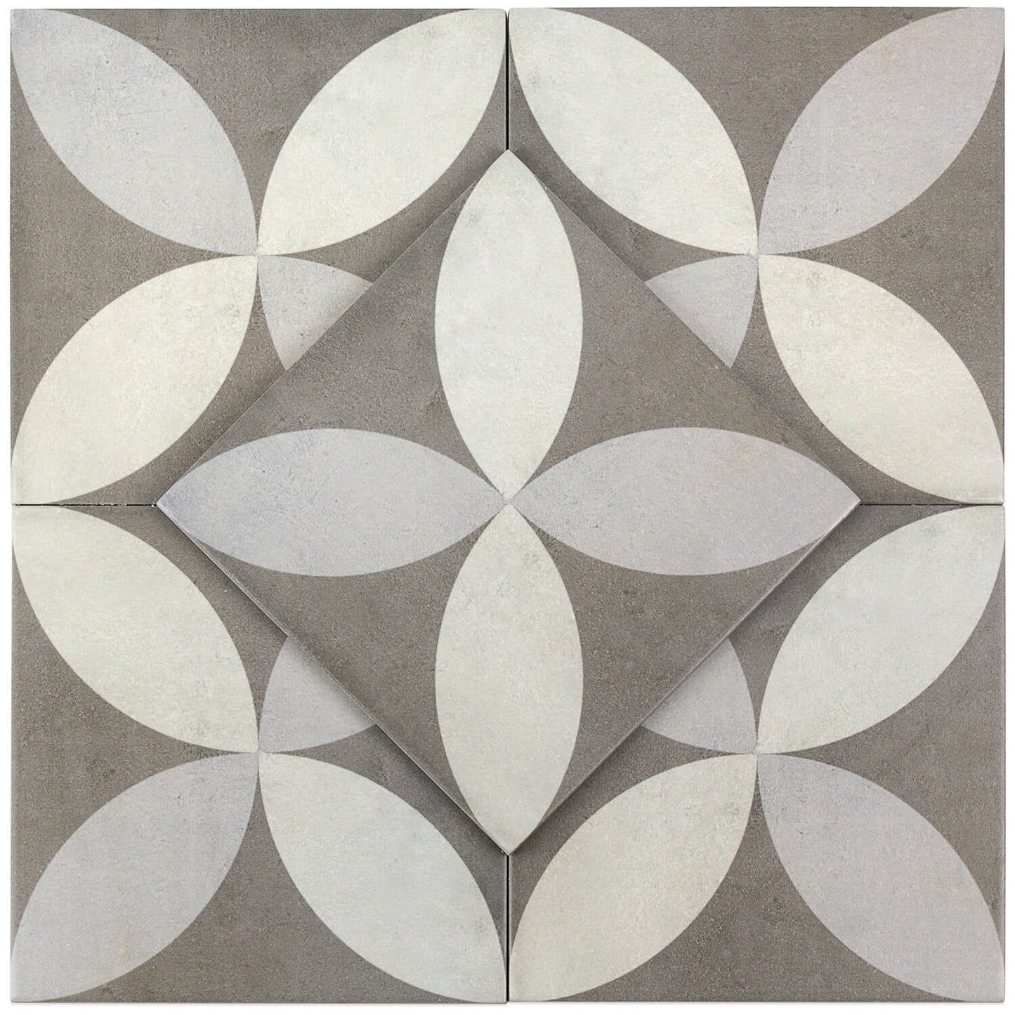 Bella Saatchi Gray 9x9 Matte Porcelain Tile - Encaustic Look