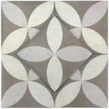 Bella Saatchi Gray 9x9 Matte Porcelain Tile - Encaustic Look