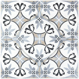Bella Royale Gray 9x9 Matte Porcelain Tile - Encaustic Look