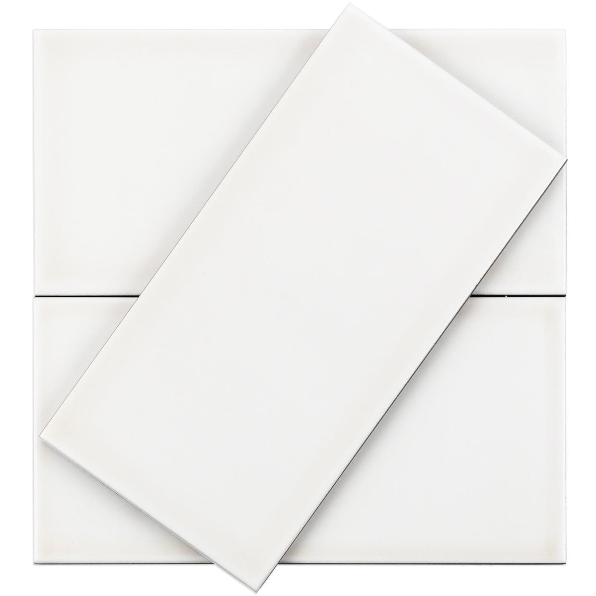 Vector Hueso White 4x8 Polished Ceramic Subway Tile - Lux Tile