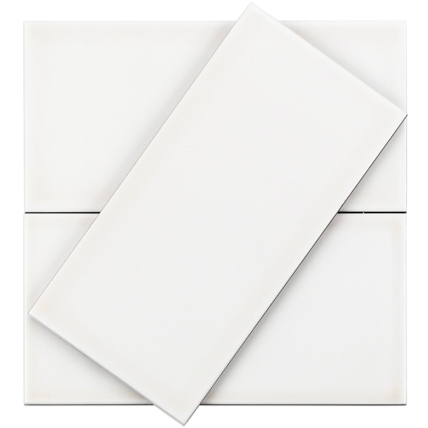 Vector Hueso White 4x8 Polished Ceramic Subway Tile - Lux Tile