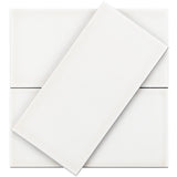 Vector Hueso White 4x8 Polished Ceramic Subway Tile - Lux Tile