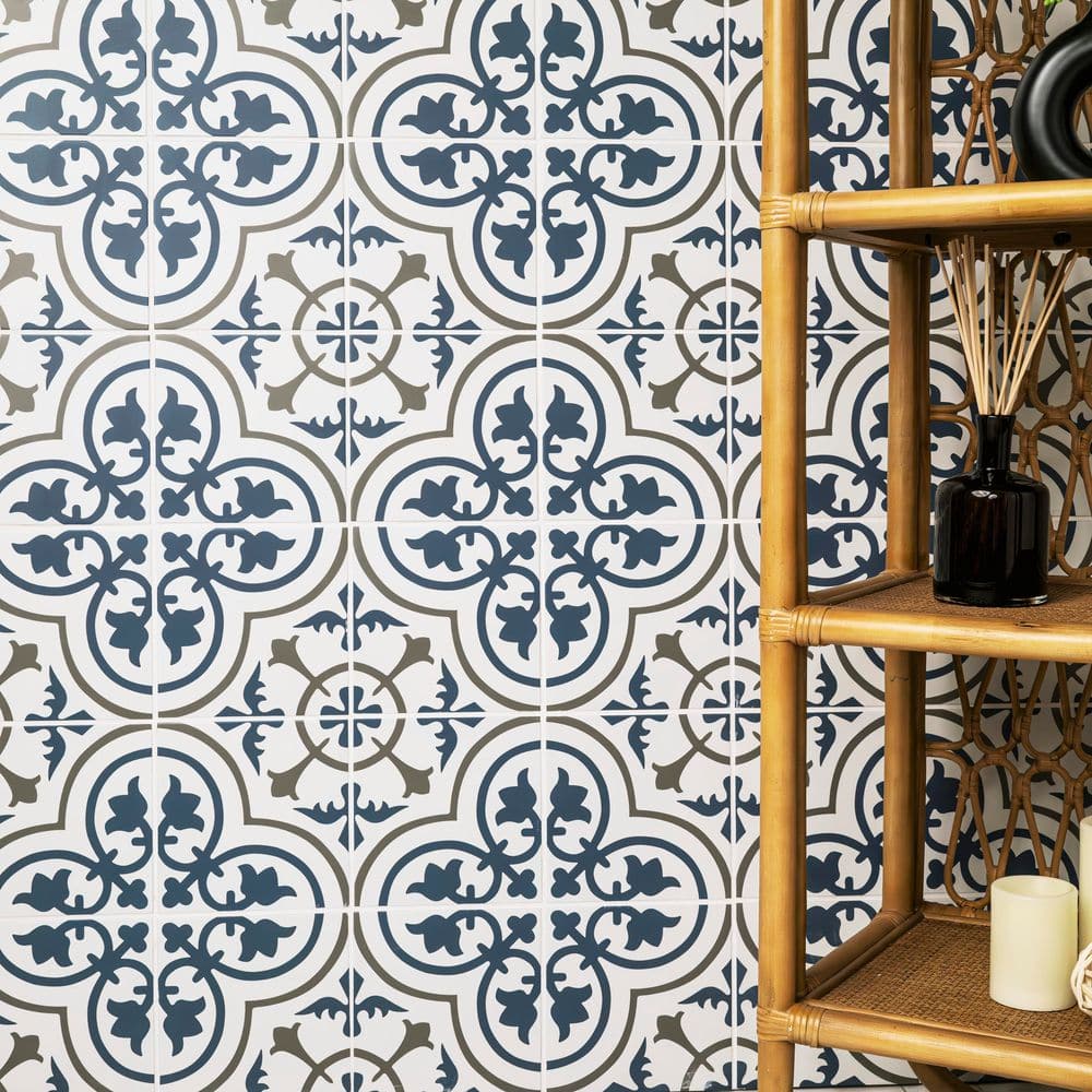 Encaustic Zenzibar 8 in. x 8 in. Matte Porcelain Floor and Wall Tile (5.16 sq. ft./Case)