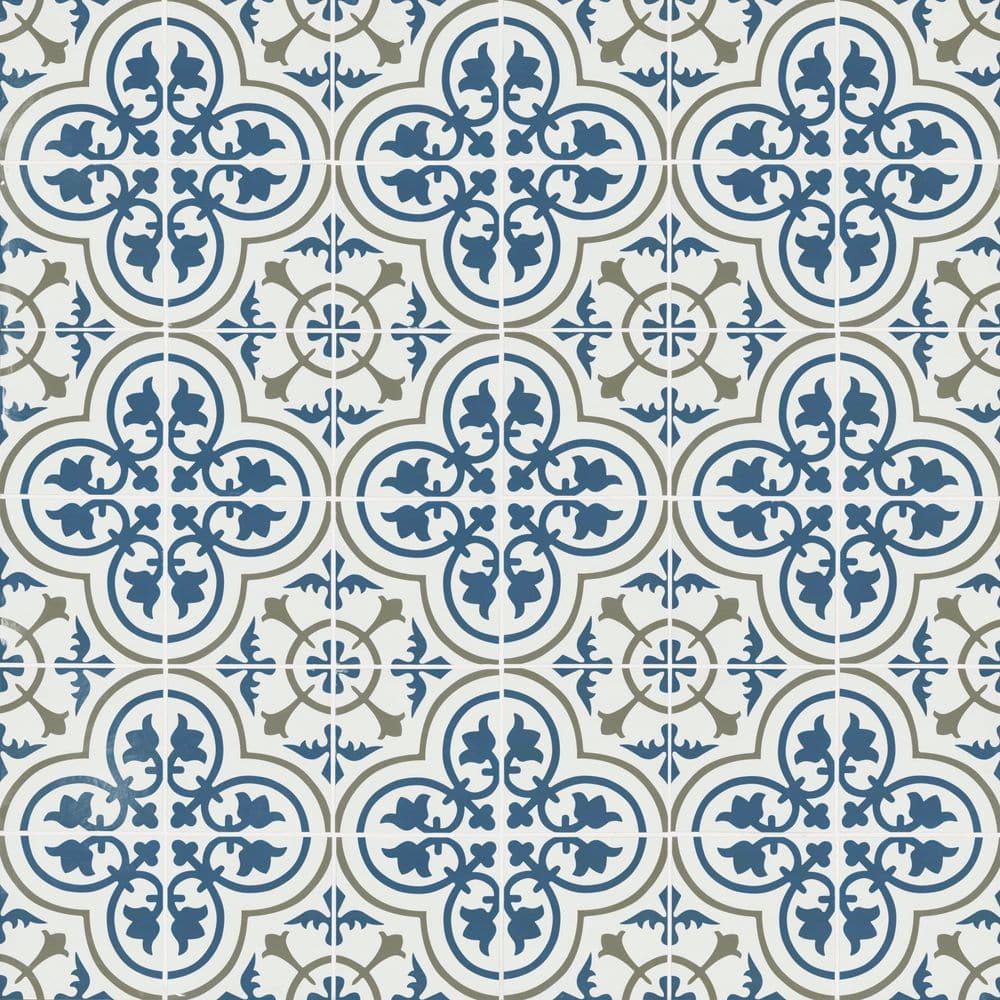 Encaustic Zenzibar 8 in. x 8 in. Matte Porcelain Floor and Wall Tile (5.16 sq. ft./Case)