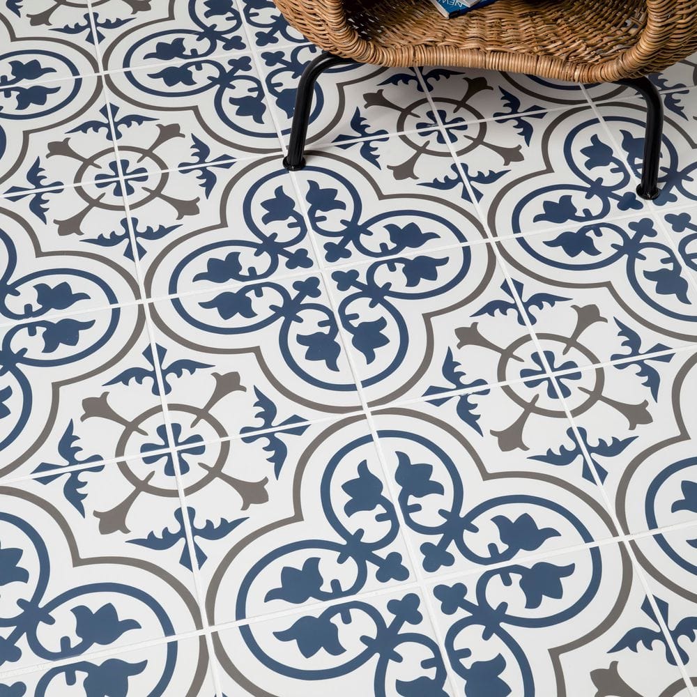 Encaustic Zenzibar 8 in. x 8 in. Matte Porcelain Floor and Wall Tile (5.16 sq. ft./Case)