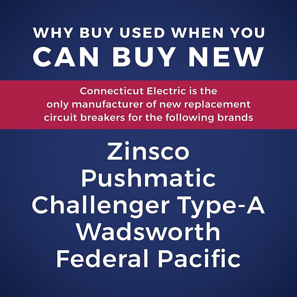 Zinsco New UBIZ Thick 100 Amp 120/240 Volts 1-1/2 in 2-Pole Zinsco QCAL100 Replacement Circuit Breaker
