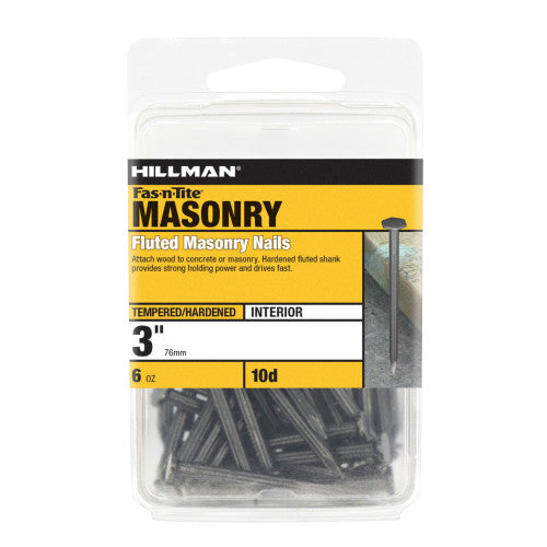 Hillman 3 in. Masonry Steel Nail, Flat Head