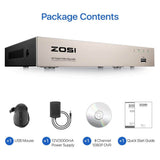 ZOSI 8-Channel 1080p Surveillance DVR Recorder Security 2TB Hard Drive for HD-TVI, CVI, CVBS, AHD 720p/1080p/5MP CCTV Camera