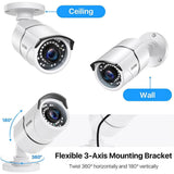 ZOSI H.265+ 8-Channel 5MP-Lite 2TB Hard Drive DVR Security Camera System with 8X 1080p Wired Bullet Cameras