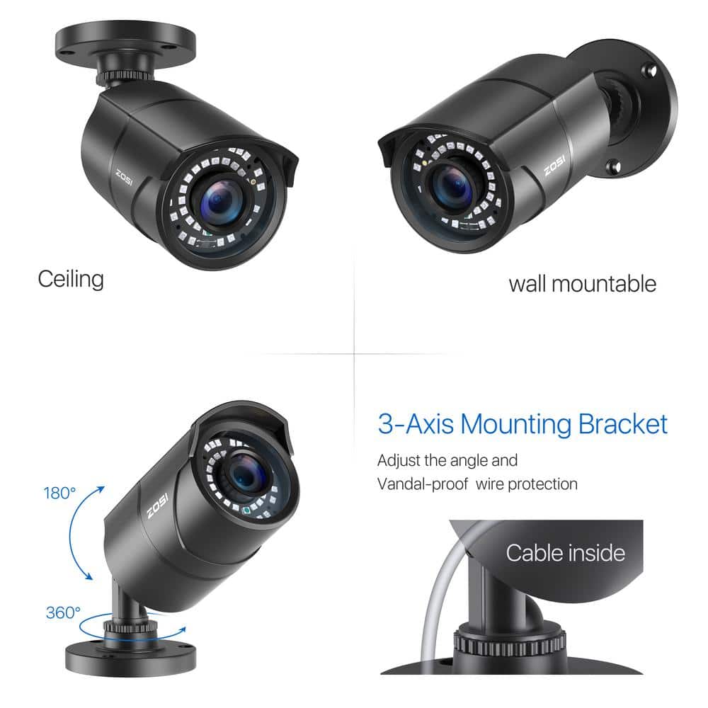 ZOSI 8-Channel 1080p 1TB DVR Security System with 4 Wired Outdoor Cameras