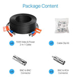 ZOSI 100 ft. Security Camera Cables BNC Cord Video Power Cable (4 pack of 100ft)