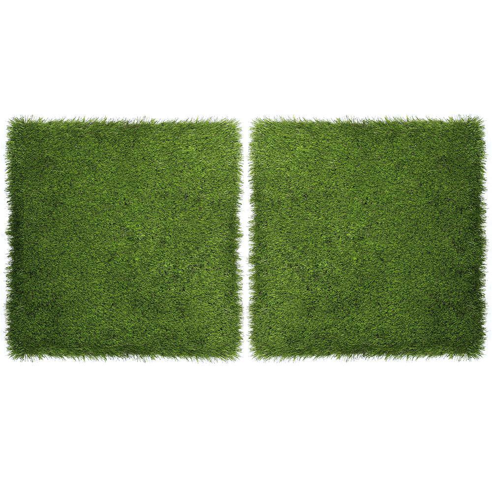 NewTechWood Grass Tile Series 2 ft. x 2 ft. Quick Deck Outdoor Faux Zoysia Grass Plastic Deck Tile in Green (4 per Case)