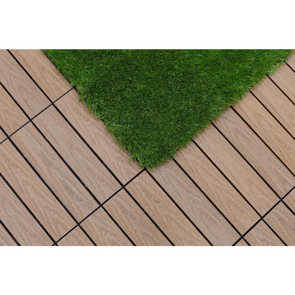 NewTechWood 1 ft. x 1 ft. Quick Deck Outdoor Faux Zoysia Grass Deck Tile (10 per case)