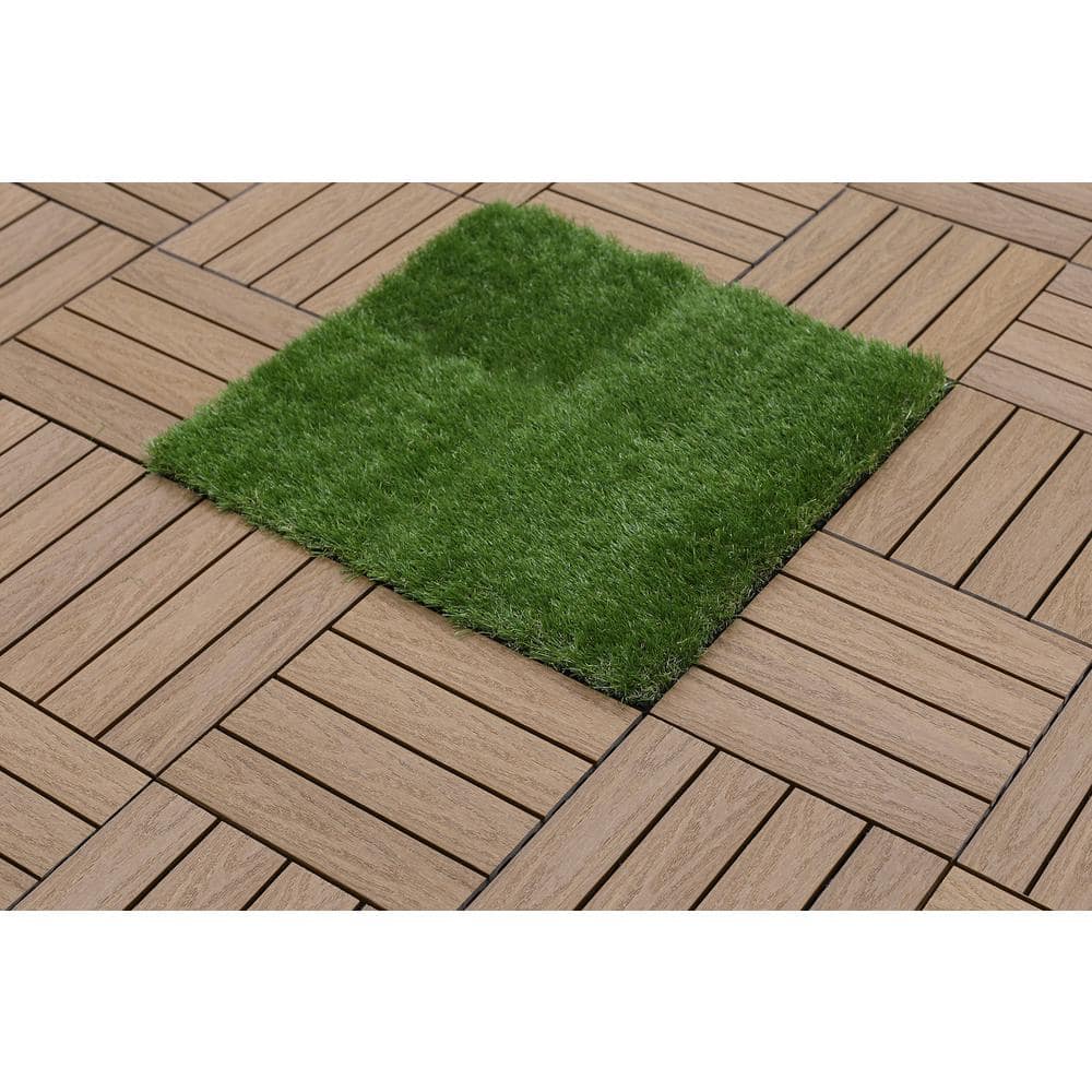 NewTechWood 1 ft. x 1 ft. Quick Deck Outdoor Faux Zoysia Grass Deck Tile (10 per case)