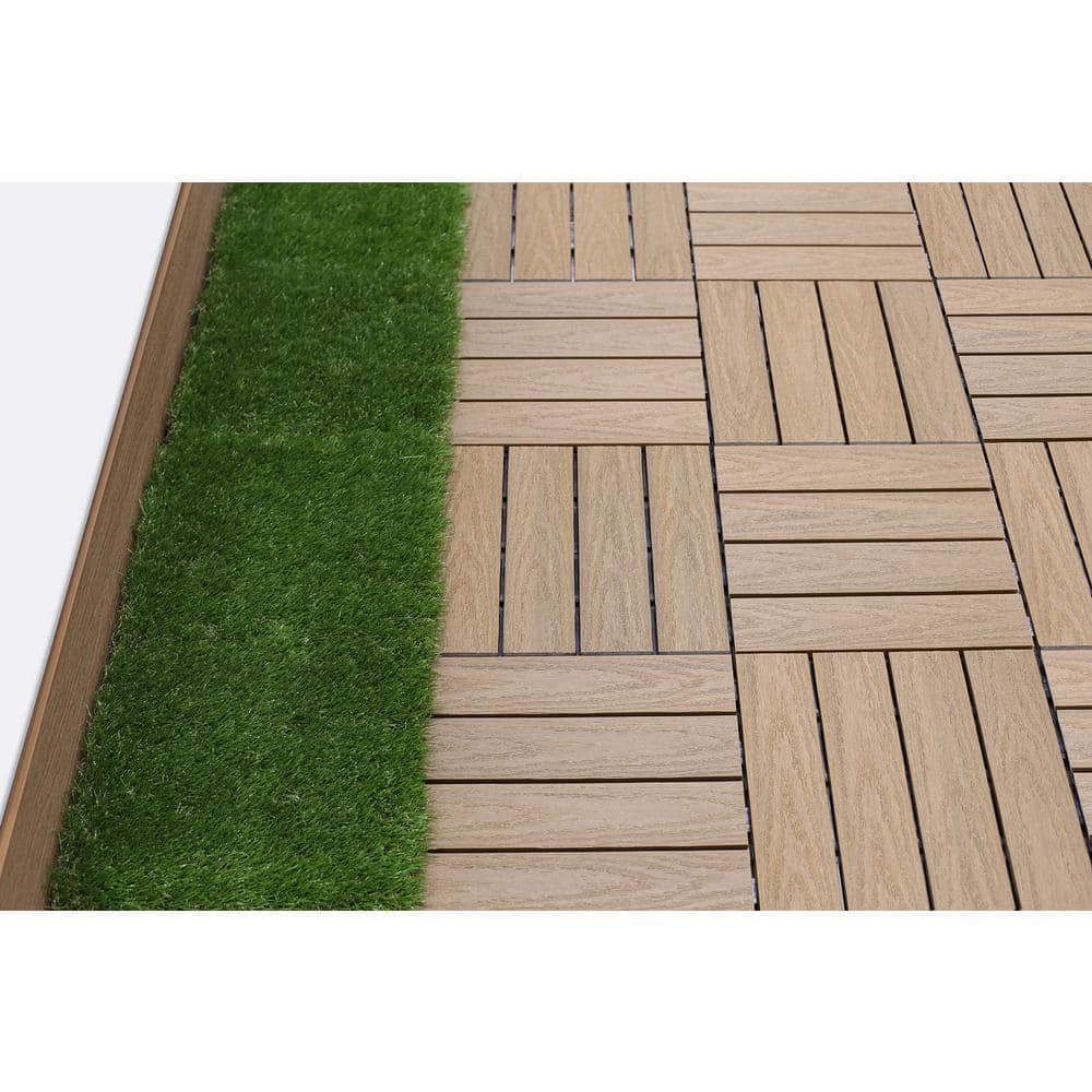 NewTechWood 1 ft. x 1 ft. Quick Deck Outdoor Faux Zoysia Grass Deck Tile (10 per case)