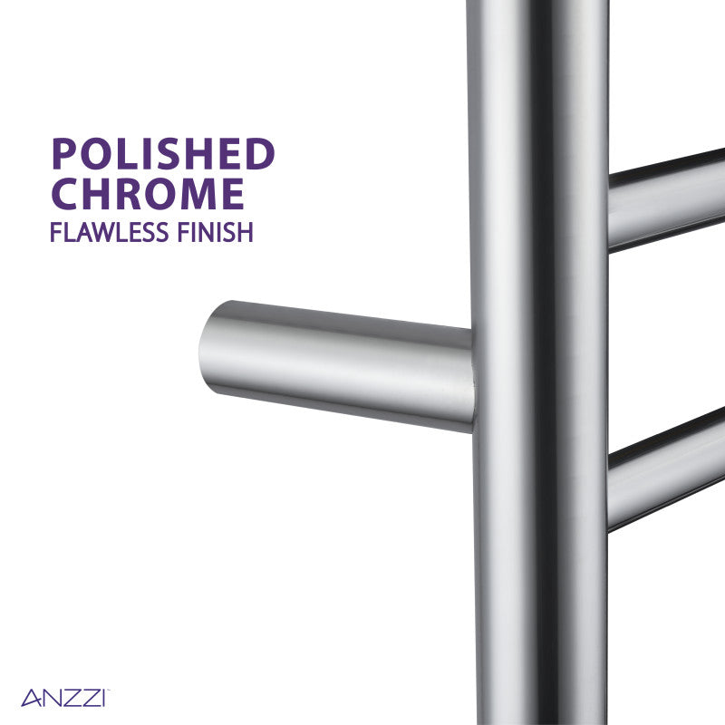 ANZZI Bali Series 10-Bar Stainless Steel Wall Mounted Electric Towel Warmer, Polished Chrome, 20 x 31.5 in