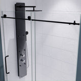 ANZZI Leon 60 in. x 76 in. Frameless Sliding Shower Door, Brushed Nickel, with Handle