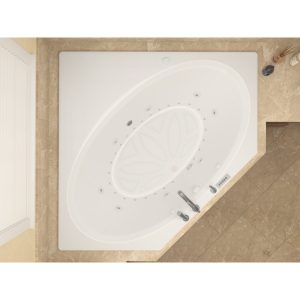 Universal Tubs Mali 5 ft. Acrylic Corner Drop-in Air and Whirlpool Bathtub in White (60 x 60 in.)