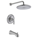 ANZZI Meno Series Single-Handle 1-Spray Tub and Shower Faucet, Brushed Nickel, 11.39-in Rain Showerhead