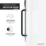 Pacific 48 in. x 58 in. Frameless Hinged Bathtub Door in Chrome